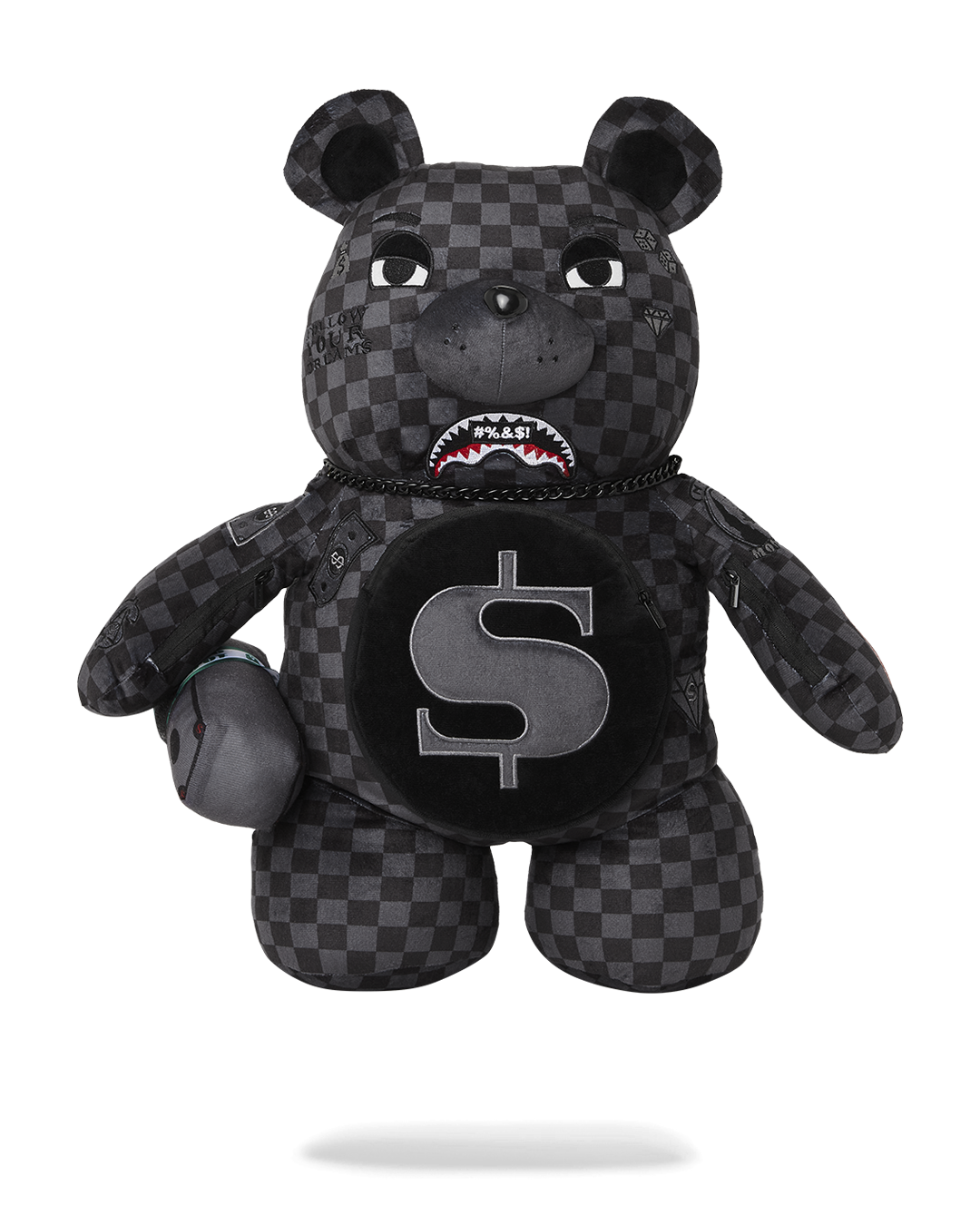 'WHAT THE BEEP' SHARK MONEYBEAR TEDDYBEAR BACKPACK